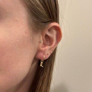 The Holly Gold cowgirl boot hoops boots dainty cowboy huggie hoop earrings